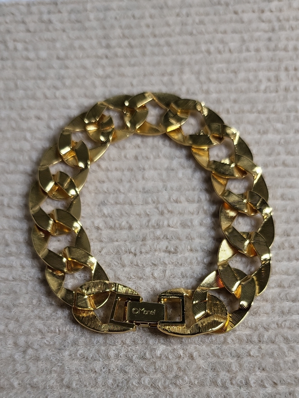 Monet Gold Tone Chunky Curb Link Bracelet - Picture 3 of 3